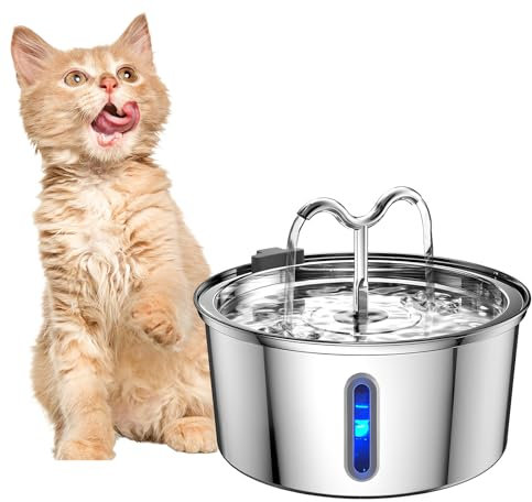 Fuente para Gatos, 3.2L Bebedero Gatos Fuente, Fuente de Agua para Gatos - Súper Silenciosa Fuente Gatos Agua con Forma de Grifo - Fuente Agua Gatos para Múltiples Mascotas | Sin BPA