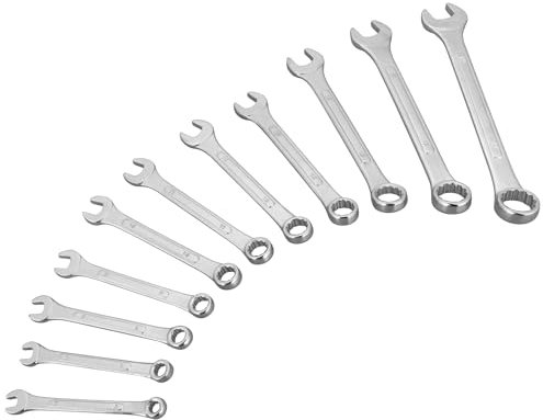 Performance Tool W1042 Metrisches Schraubenschlüssel-Set, vernickelt, Karbonstahl, Aufbewahrungsregal, 11-teilig