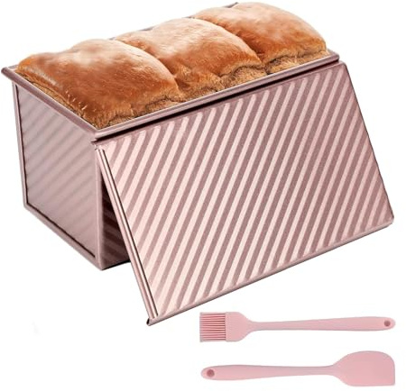 Brödform för skålar, 450 g brödform med lock, non-stick brödform, 21 x 11 x 11,5 cm, för skålar, bakverk, bröd och kakor