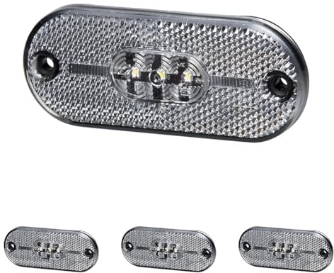 Hella VALUEFIT 2PG 357 009-021 Positionsleuchte - Begrenzungsleuchte - Anhänger - Wohnwagen - LED - 12V - Anbau/Schraubanschluss - Lichtscheibenfarbe: glasklar - vorne - Menge: 1 (Packung mit 4)
