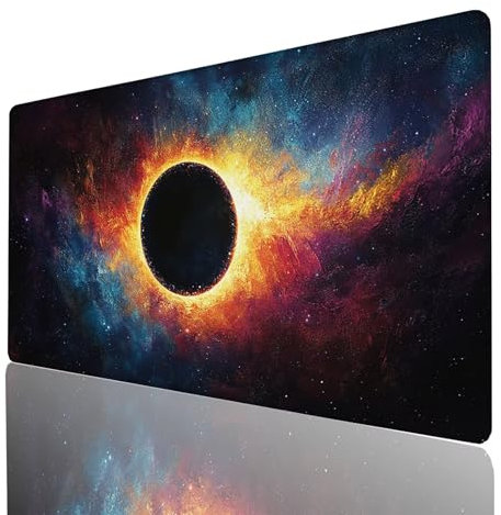 Tapis de Souris xxl 1000x400x3mm, Grand Tapis Bureau Abstrait, Bords Cousus Antidérapant et Imperméable, Ciel étoilé Mouse Pad Compatible Clavier Sans fil et Souris Sans Fil, Gaming Accessoire 6729GYL