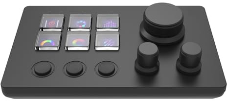 MHADBKH LED Backlit Keyboard With 12 Programmable Key And 3Knobs For Stream Control Deck Keypad Enhances Creative Control Customizable Key