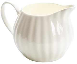 CFY652 Salseras Jarra de cerámica Blanca for café y Leche, Salsera con asa for Salsas, ensaladas, café y Leche Salsera