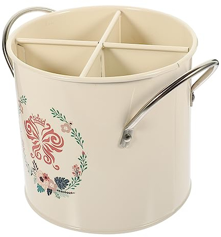 Hemobllo Secchio Per Posate Da Cucina Vintage in Scomparti Per Bacchette Porta Posate e Organizer Per Utensili Da Tavola Contenitore Decorativo Per Stoccaggio e Scolaposate Per Cucina e