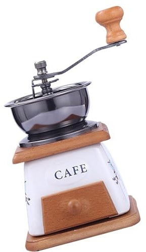 Molinillo de café manual de madera con base antideslizante manual de cerámica en miniatura para uso doméstico, equipo de café de oficina