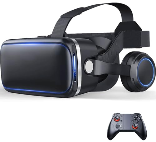 Casque VR, Casque Réalité 3D Virtuelle, Lunettes de Réalité Virtuelle 3D, Casque de Réalité Virtuelle pour Jeux et Films,Casque VR Compatible avec Android & iOS Phone de 4,7 à 7,2 Pouces(C)