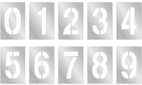 DUZEPA 10 Plantillas De Números Grandes, Longitud 20 Cm, Reutilizables Para Marcar Aparcamientos (0-9)