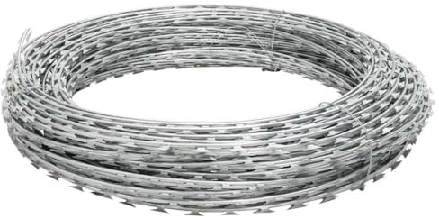 Genérico Alambre de espino Concertina helicoidal Acero galvanizado 60 m,Bricolaje,Accesorios de Bricolaje,Cadenas, Alambre y cuerda-141076