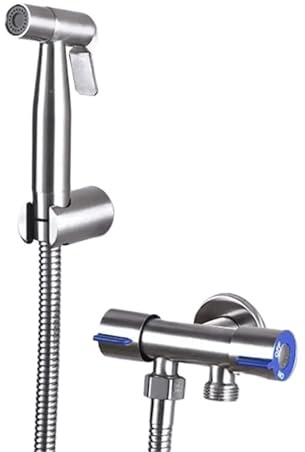 Ensemble WC bidet avec robinetterie en acier inoxydable 304 à deux voies et douchette flexible de 1,5 m