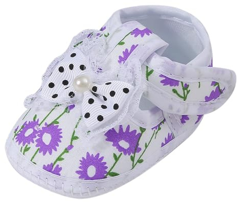 Baby Learning to Walk Sandals Spring Summer Autumn Shoes 0 1 Year Old Baby Single Shoes Cute Bow Soft Sole Newborn Baby Casual Learning to Walk Shoes Boy Indoor Slipper (Purple, 3 Infant)