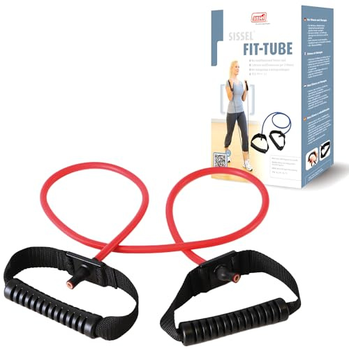 SISSEL® Fit-Tube | Fitnessband für Muskelaufbau & Training | Hygienische Flex-Griffe | Für Wellness & Fitness | Für alle Fitnesslevel | Inkl. Übungsanleitung