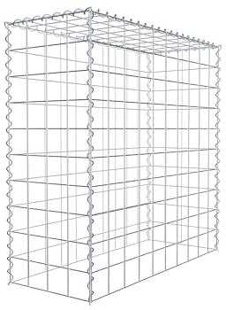 GABIONA Cesta de piedra de gavión rectangular, malla de 10 x 10 cm, profundidad de 40 cm, cesta de cultivo tipo 3, cierre de espiral, galvanizado (100 x 100 x 40 cm)