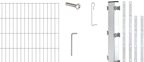 Alberts 642259 Zaungabionen Step² | verschiedene Längen und Höhen | zum Aufschrauben | feuerverzinkt | Mattenbreite 200 cm | Höhe 180 cm
