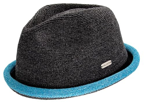 Chillouts Boston Player-Hatt Damer/Herrar - Trilby sommarhatt damhatt Vår-sommar Sommar - M (56-57 cm) grå-blå