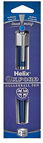 Helix Oxford Premium Rollerball Pen (Blue Ink) with Plastic Free Packaging