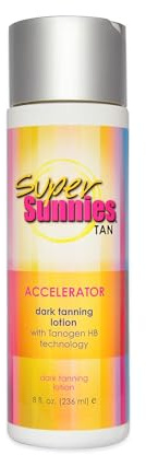 Super Sunnies Tan Accelerator for Outdoor and Indoor Tanning, 8 Ounce