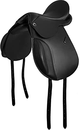 A&M Reitsport Baumloser VSD Sattel Boston aus Büffelleder Schwarz, Größe:17 Zoll