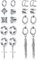 9 Paare Nicht Durchbohrte Magnet Ohrstecker Edelstahl Feder Baumeln Ohrringe CZ Magnet Ohrring Klappbare Kreuz Creolen Set, Silber