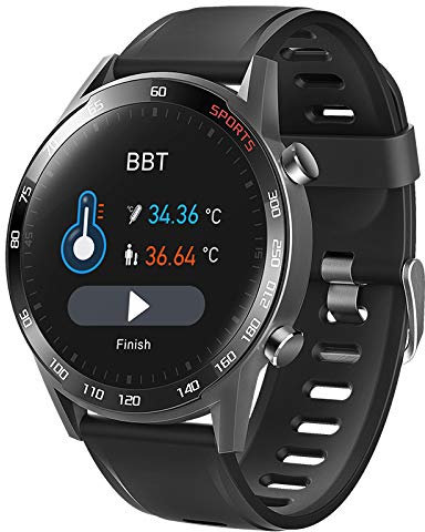 GAMERKING Fitnessövervakning smartklocka med kroppstemperaturtermometer blodtrycksmätare, sömnmonitor nyhetspåminnelse stegräknare fitnessklocka för kvinnor män (T23)