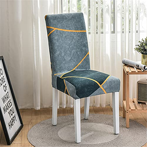 Universal Stuhlhussen Set Stuhlbezug Sitz Stretch Beschützer, Treer Geometrie Abnehmbare Waschbar Stretch Stuhlhussen Für Stuhl Esszimmer Party Bankett Stuhldekoration (Limettengrau,6 er Set)