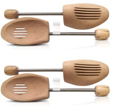 Cocciné - Schuhspanner aus Holz, zum Füllen von Schuhen, aus Naturholz, Stahlfeder, Feuchtigkeits und Verformungsbeständig, Beseitigen Falten im Leder, Größe 43-44 - 2 Paar