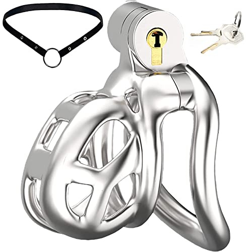 ScreaAss 2023 Edelstahl 316L Metall Keuschheitskäfig Ultra Small Keuschheitsgürtel Peniskäfig Mit Gürtel Mann Extrem Cock Cage Chastity Cage Male Penis Käfig SM Bondage Sex Spielzeug,S/set,50mm