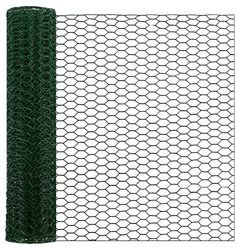 Hühnerzaun Verzinkt 0,4x5m, Hasendraht mit Sechseck Maschen Stabiler Maschendrahtzaun für Geflügel, Kaninchen & Gemüsegarten