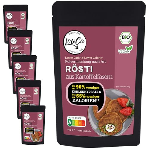 LOWER CARB KARTOFFELPRODUKTE | stark kohlenhydratreduziert = KETO| kalorienreduziert | protein- und ballaststoffreich | bio (6x Rösti)