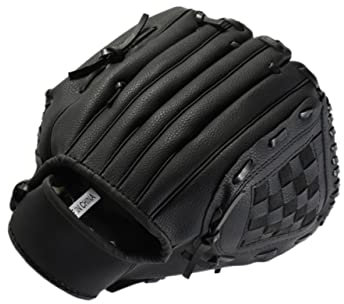 Happyyami Baseball Handschuh Links Gepolsterter Softball-handschuh Aus PVC Mit Flechtmuster Gepolstertem Handflächen-pad Und Flexiblen Fersen Für Outdoor-teamspiele Schwarzes Design