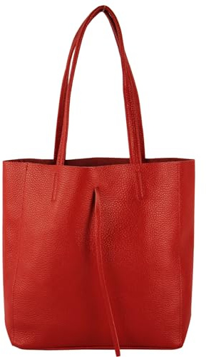modamoda de T253 Damen Leder Henkeltasche mit Innentasche, handmade in Italy