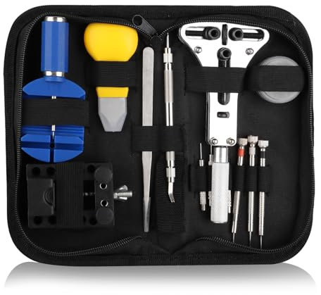 MXTIMWAN Uhr Reparaturset, Uhrenwerkzeug zum Einstellen und Ersetzen von Armbändern, Batteriewechsel