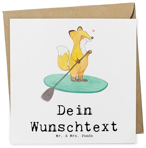 Mr. & Mrs. Panda Postkarte personalisiert Fuchs Stand Up Paddling - Personalisierte Geschenke, Paddle Boarding, Karten, Grußkarte, Karte, Subben, Geschenk, SUB