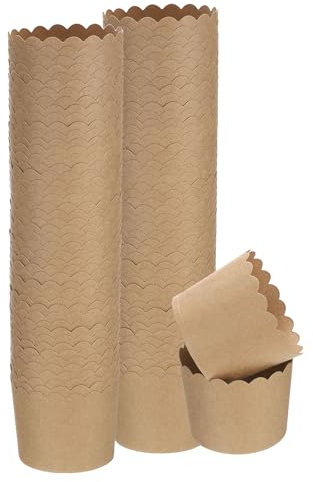 QUARKZMAN 100pcs Moldes de Papel para Hornear 6oz de Papel Kraft Marrón para Muffins, Revestimientos de Cupcakes Desechables a Granel a Prueba de Grasa para Bodas, Cumpleaños, Graduaciones
