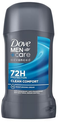 Dove Men+Care Advanced Clean Comfort Lemon & Cedarwood Scent Men's Antiperspirant Deodorant Stick with Anti-Odour Technology for 72 hour sweat and anti-bacterial odour protection 50 ml