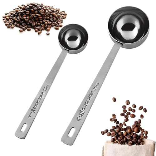2-Pack Protein Powder Scoops – Long Handle Measuring Scoops for Powder, Coffee, Milk, Flour & More – Durable Protein Scoop for Precise Portioning and Easy Storage