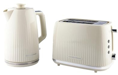 Hamilton Beach Kettle and Toaster Set, Miami, Electric Kettle 1.7L, Wide Slot Toaster 2 Slice, Boil Dry Protection, 7 Variable Browning Levels, Sand - HBMIAS