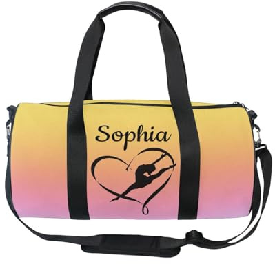 Sac de gymnastique personnalisé pour filles - Sac de gym pour enfants - Sac de danse - Sac de rangement d'équipement de gymnastique - Cadeaux de gymnastique personnalisés pour la gymnastique - Bleu