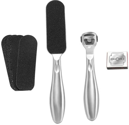 Kit Pedicure Professionale in Acciaio Inossidabile | Rimozione Calli Piedi, Lame per Pedicure, Design Ergonomico e Shaping Rapido