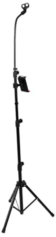 1 lot de support de microphone réglable pour studio de mariage et spectacle, base antidérapante robuste, design réglable en hauteur