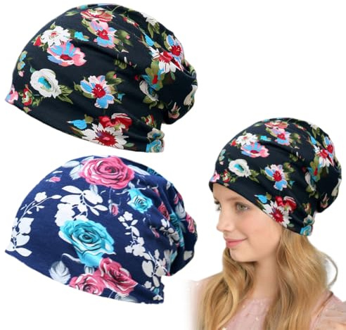 2 Pezzi Turbante Donna Chemioterapia Copricapo Berretto Pre-annodato Berretto Chemio Cappello