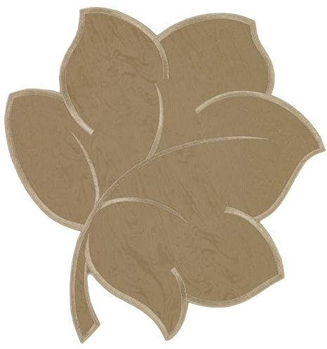 Tischdecke Mitteldecke Herbst Deckchen Untersetzer Tischdekoration Stoff Bestickt Blatt Beige (36 cm)