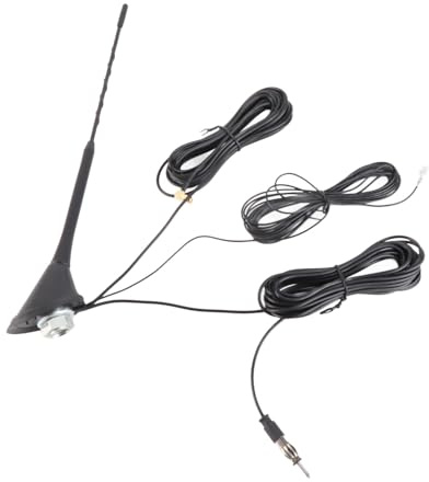 3-in-1-Digitalradioantenne mit integriertem Verstärker für Auto-DAB-AM-FM-Radio, Dachantenne, SMA-Biegung, Reiner Kupferdraht, Fahrzeugantenne für Fahrzeugmodifikationen (SMB Bay Head)