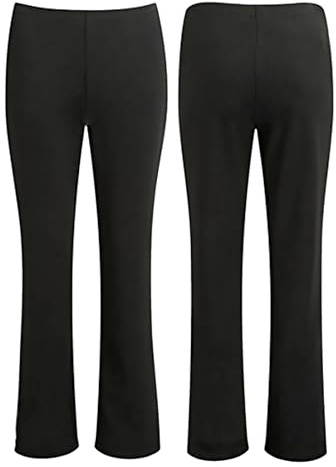 HM CLOTHING Women’s Stretch Bootcut Trouser - Elasticated Waist Pull On Trousers with Bottoms Ribbed Boot Leg | Soft Ladies Pants for Office, Yoga & Casual Wear (Sizes 8–24)
