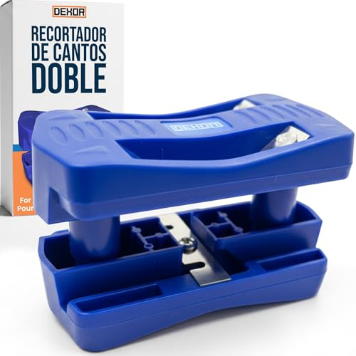 DEXOR® - Rebajador de Cantos Ajustable de Doble Hoja para Acabado Preciso - Herramienta de Corte Manual para Madera y PVC - Compatible con Paneles de Madera y Chapeado - Corte de Bordes Ideal para