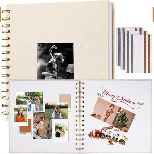 Fotoalbum zum Selbstgestalten mit Leineneinband, 20,5 x 20,5 cm Fotoalbum