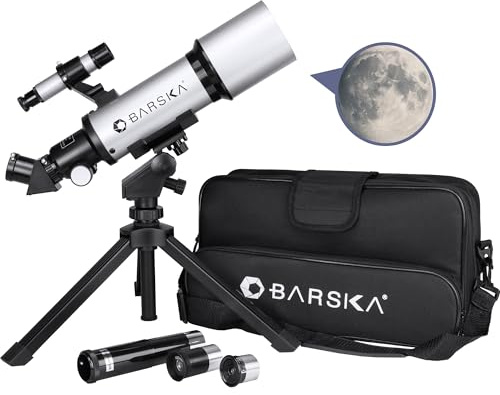 Barska Optics ae10100 300 Potencia 40070 starwatcher Refractor compacta w Mesa Parte de Arriba trípode y Realizar Funda Plata