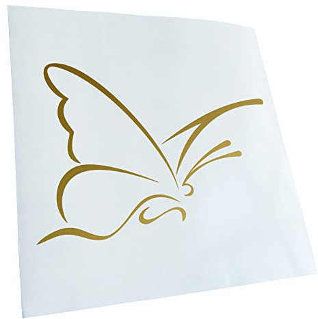 Kiwistar - Autoaufkleber - gold - 60 x 41 cm - Schmertterling - Heckscheibenaufkleber Auto Aufkleber wetterfest für Kfz LKW Mofa Truck - Sticker außen selbstklebend Tuning Zubehör für Fenster