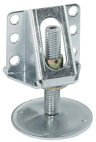 Gedotec Möbelfuss robust Sockel-Höhenversteller stabil Sockelfüße Küche mit Anschraubwinkel | Verstellschraube M12 x 65 mm | Tragkraft 200 kg | Verstellfüße Stahl verzinkt | 1 Stück - Fuß mit Winkel