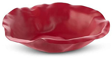 Alessi Sarrià rot, runder Korb aus Edelstahl 18/10 mit Rand, Kaltpresstechnik, 9.5 Liter, Schale