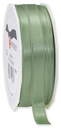 C.E. Pattberg SATIN antikgrönt presentband, 27 meter för omslagspresenter, 1 cm bredd, band för dekoration och hantverk, dekorativt band för gåvor, för varje tillfälle